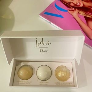 Dior J'adore Les Adorables Travel Set: Shimmering Scrub, Body Cream & Gel